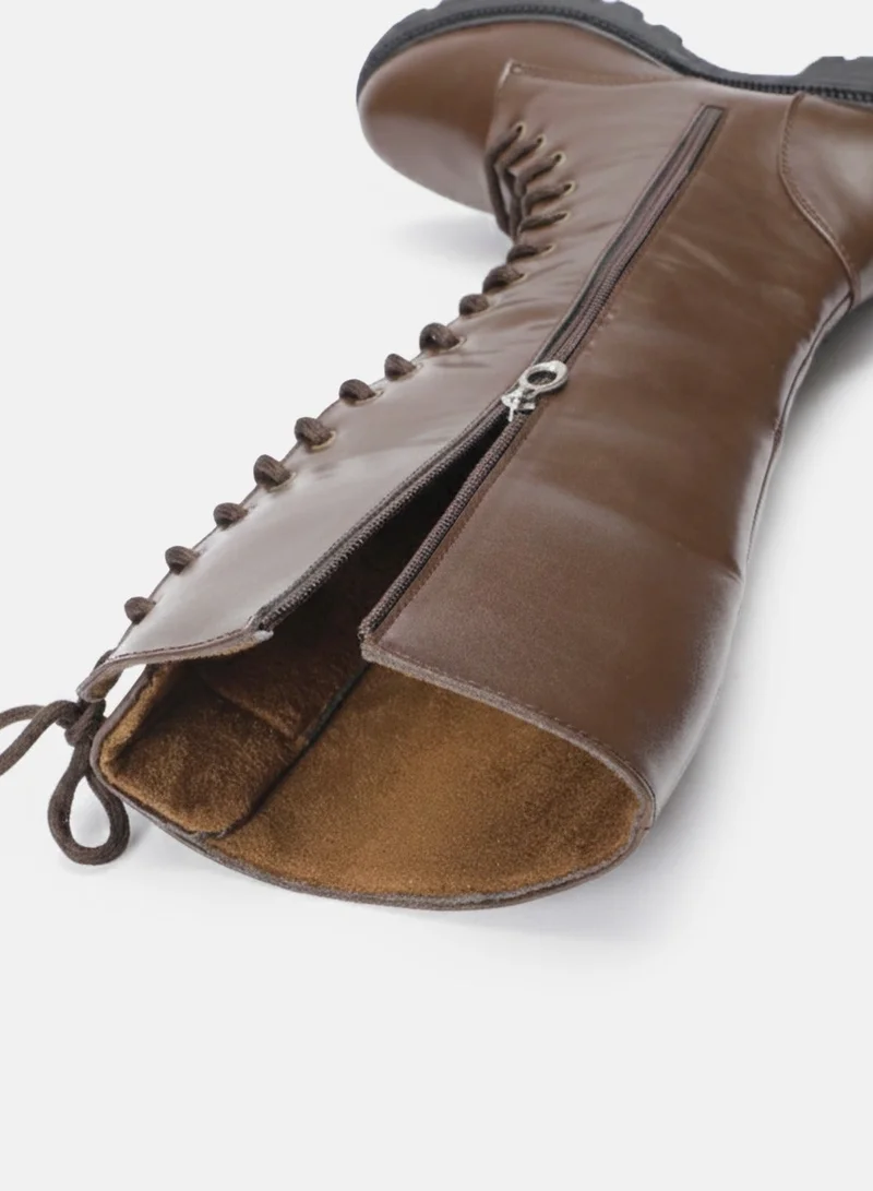 ZORIWORLD Brown Zoriworld Bonnie Brown Boots 1.5'' Heel Rubber Sole for Women | Best Price UAE